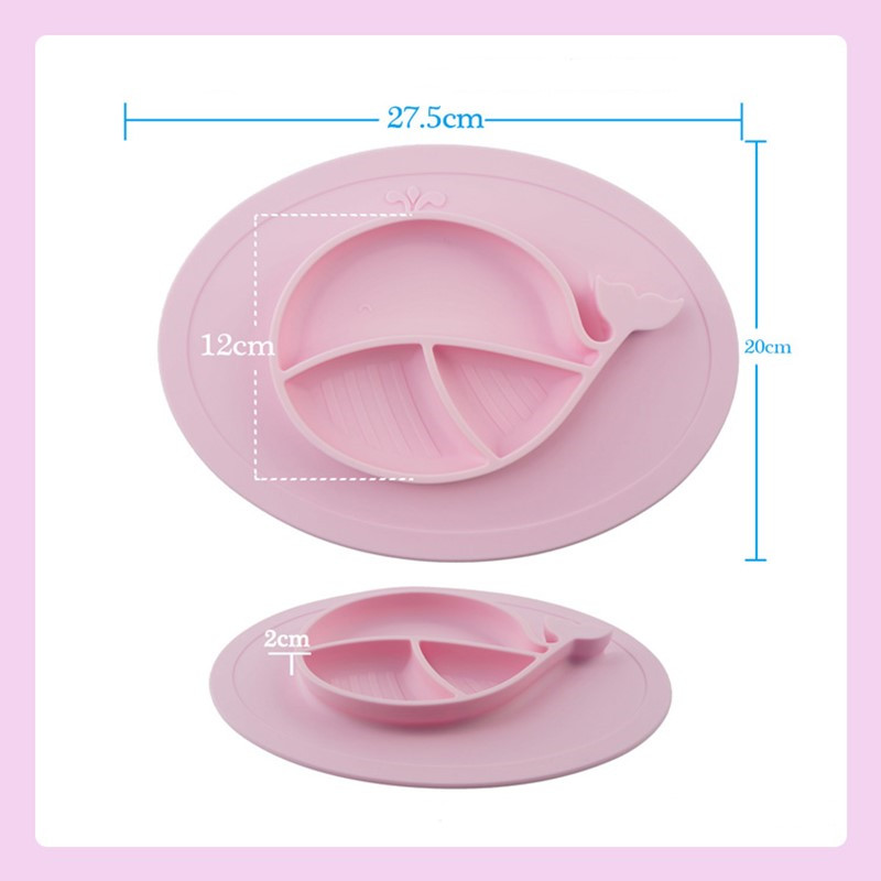 Small Size Cetacean Shape One-piece Child Silicone Dinner Plate
