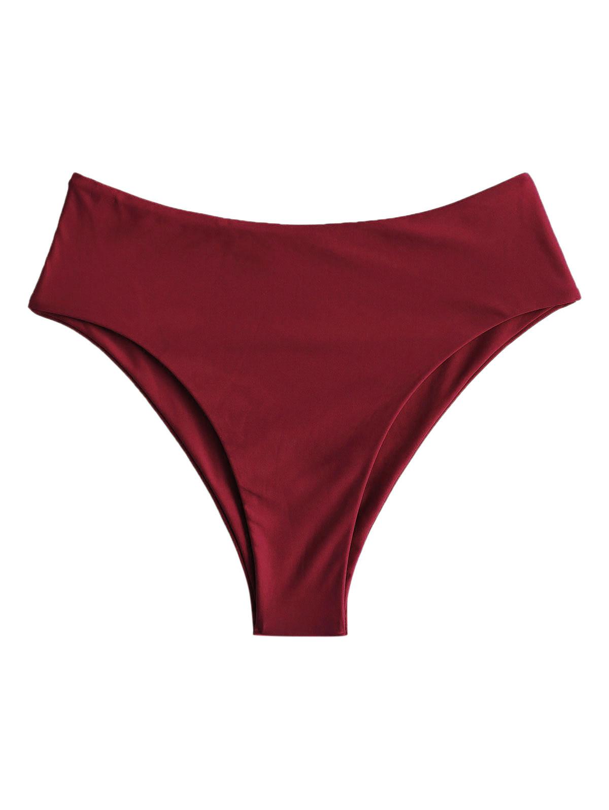 ZAFUL Bottom Bikini de Pierna Alta de Cintuta Alta Xl Color rojo oscuro