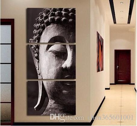 3 Panel Wall Art Religion Buddha Oil Style Painting On Canvas No Framed Room Panels For Home Modern Decoration art print picture