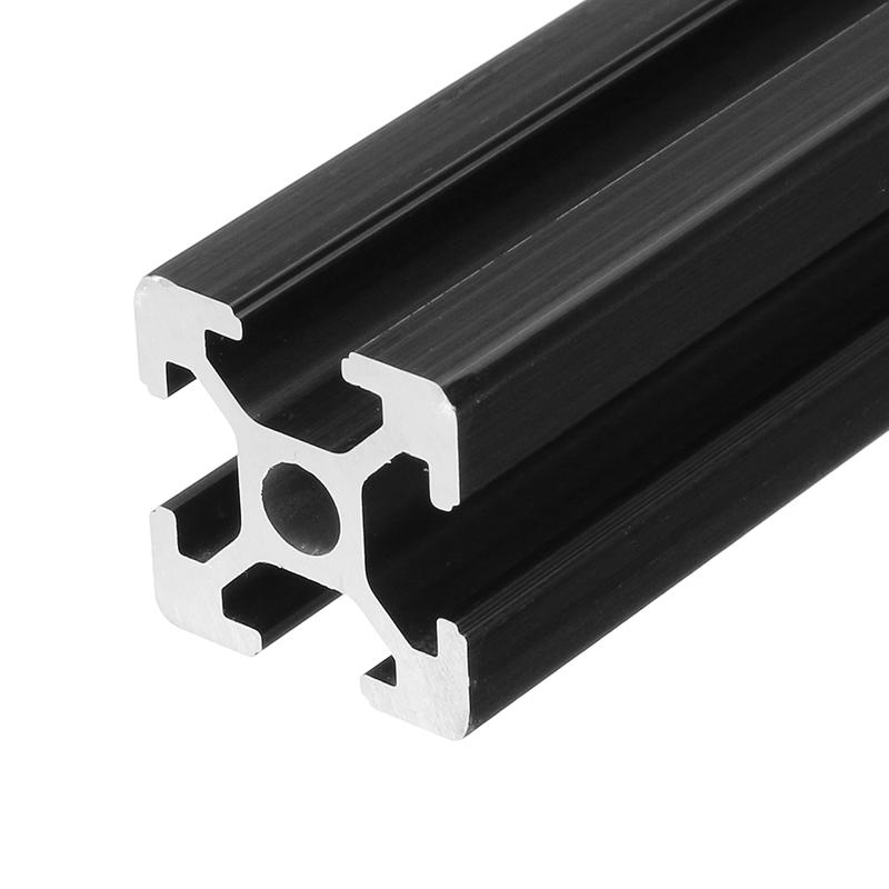 Machifit 200mm Länge schwarz eloxiert 2020 T-Slot Aluminium Profile Extrusion Rahmen für CNC