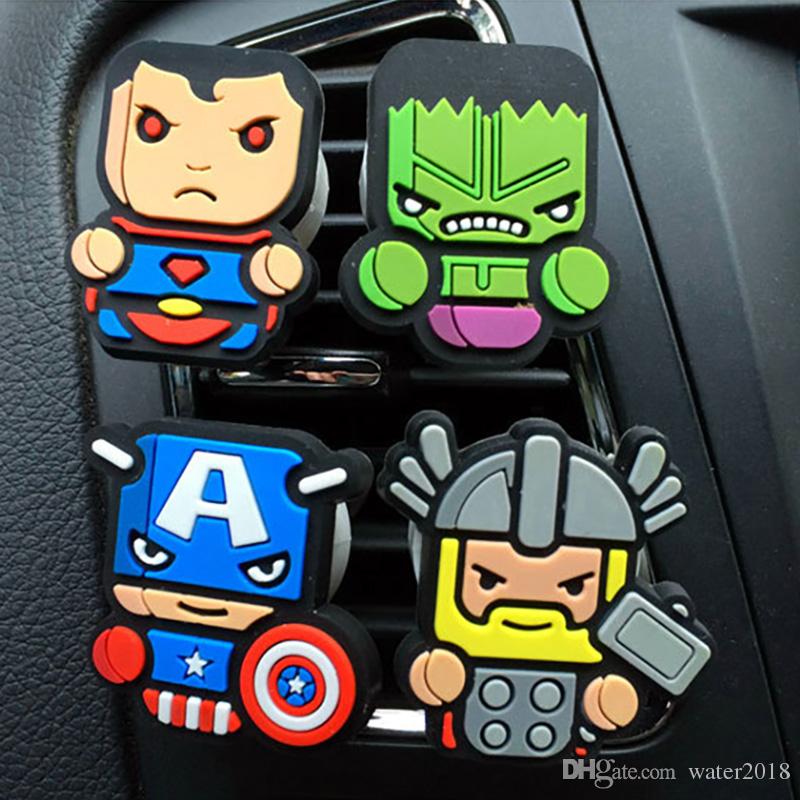 Cartoon Air Freshener The Avengers Superman Ironman Stark Car Styling Perfume Marvel Style for Car Air Condition Vent 214