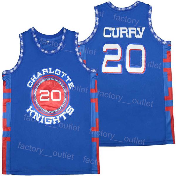 Men Movie High School 20 Stephen Curry Basketball Jersey Christian Knights Uniform Hip Hop College For Sport Fans University Blue Color Team Stitched High Quality