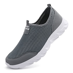 Men's Shoes Loafers  Slip-Ons Plus Size Flyknit Shoes Casual Daily Running Shoes Walking Shoes Mesh Breathable Black and White Black Blue Summer Spring Lightinthebox