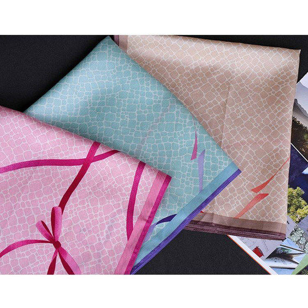 2PCS 58*58cm Japan and South Korea Silk Cotton Handkerchief Printed Handkerchief Wipe Towel Pocket Towel