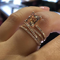 Ring Citrine Rose Gold Rose Gold Plated Alloy Fashion 1pc 5 6 7 8 9 / Women's / Party / Wedding / Gift / Daily Lightinthebox