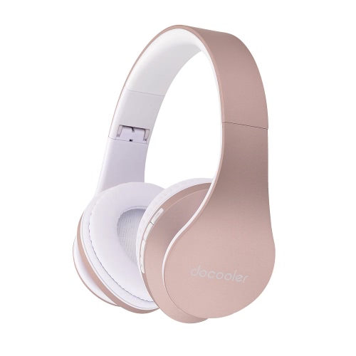 Docooler JH-812  Wireless BT 4.1  Headphone Headset 4 in 1 Hands-free w/ Mic 3.5mm Wired/ MP3 Player /TF Card /FM Radio  -Rose Gold