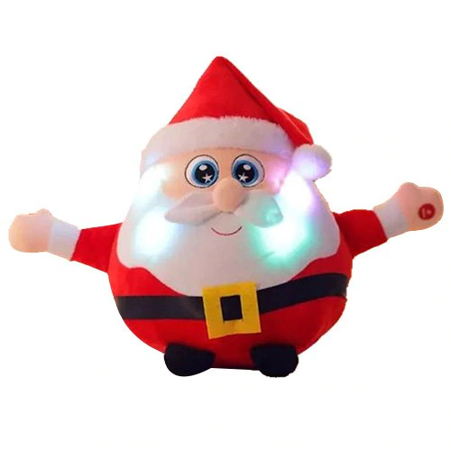 Shine Singing Music Santa Claus Doll Plush Toy Elk Figurine Christmas Event Gift
