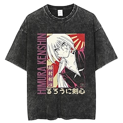 Rurouni Kenshin Gothic Himura Kenshin Cosplay Makoto Shishio T-shirt Cartoon Sportswear Print Graphic T-shirt For Men's Women's Unisex Adults' Hot Stamping 100% Cotton Casual Daily Lightinthebox