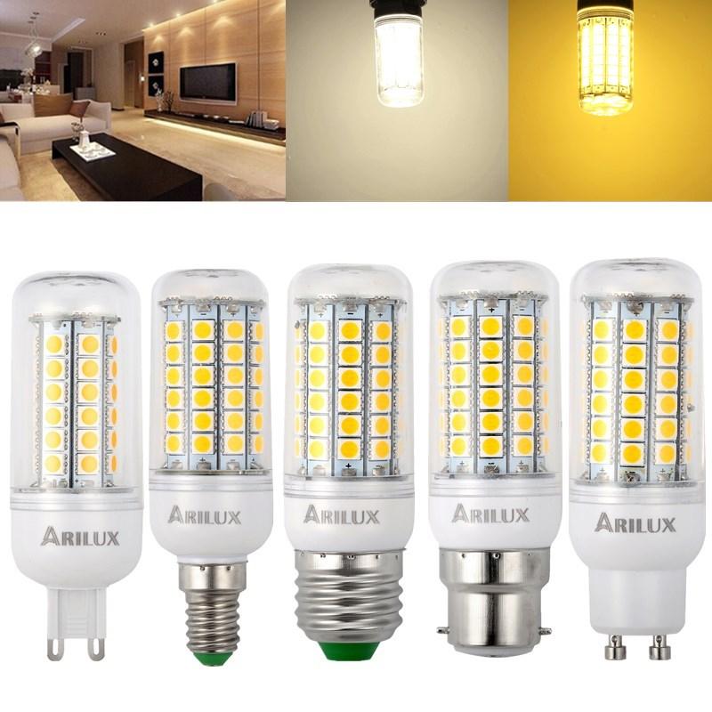 ARILUX® E27 E14 B22 GU10 G9 3W 4W 5W SMD5050 LED Corn Light Bulb for Home Decoration AC220V