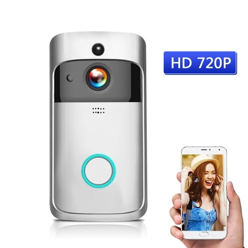 HD 720P WiFi Security Smart DoorBell with batteries Silver