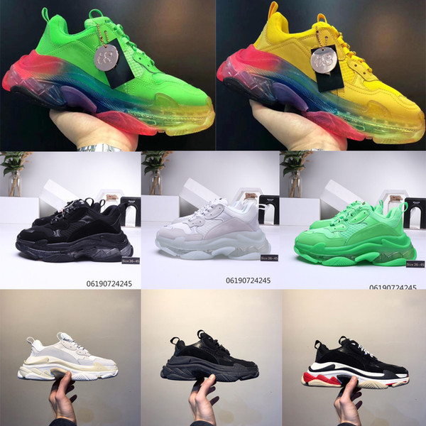 2019 Fashion Casual shoes 17FW Triple-S Dad for Men's Women Black cheap Sports Designer Triple S Shoes Size 36-45