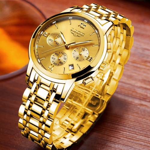 LIGE Fashion Luxury Stainless Steel Men Watches 3ATM Water-resistant Quartz Watch Luminous Sport Man Wristwatch Male Relogio Musculino Chronograph