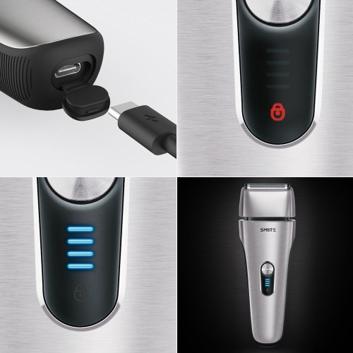 Xiaomi Mijia Smate Reciprocante máquina de afeitar eléctrica máquina de afeitar a prueba de agua seco y mojado 4B carga rápida con cepillo