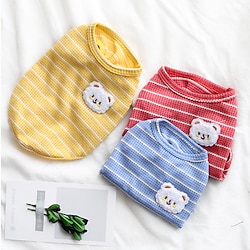 Dog Cat Vest Bear Striped Adorable Stylish Ordinary Casual Daily Outdoor Casual Daily Dog Clothes Puppy Clothes Dog Outfits Soft Yellow Red Blue Costume for Girl and Boy Dog Cotton S M L XL XXL Lightinthebox