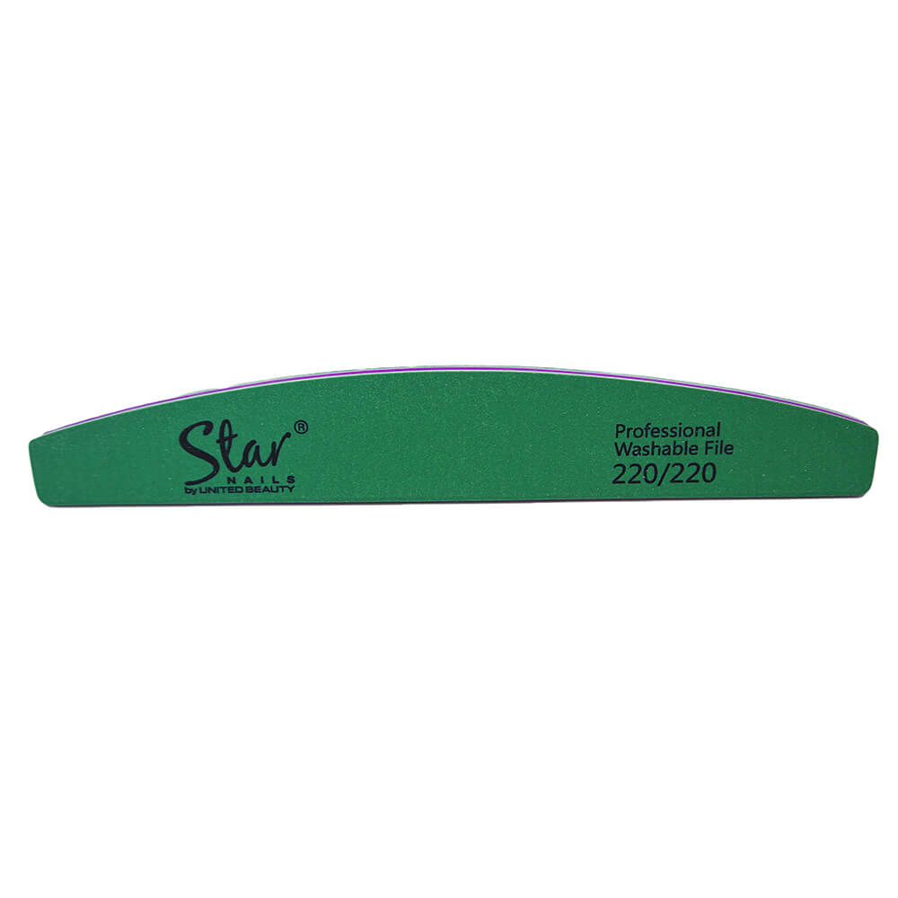 star nails premium half moon washable nail file 220/220 grit pack of 4