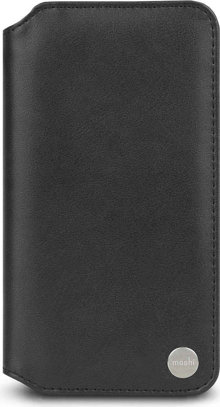 Moshi Overture Premium Wallet - Flip-Hülle für Mobiltelefon - Polycarbonat, veganes Leder - Charcoal Black - für Apple iPhone XR (99MO091010)