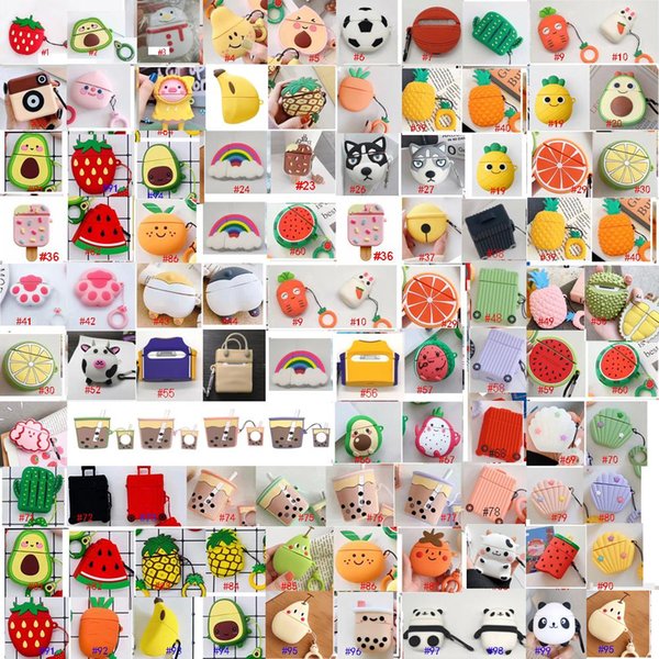 3D cute lovely cartoon fruit animal Headphone accessories for apple airpods 2 3 pro case earphone charger box protective cover