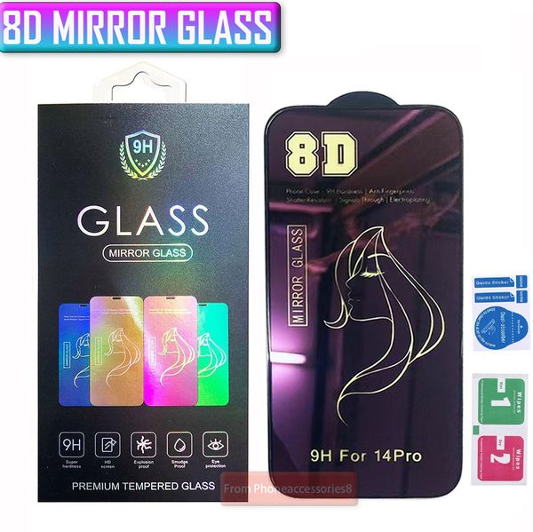 8D Beauty Mirror Tempered Glass Phone Screen Protector For iphone 14 13 12 MINI 11 pro max SE XR X XS 8 7 6 with retail box