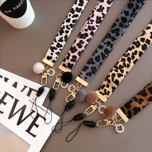 2019 New Leopard Print Tide Female Lanyard Detachable Two-in-one Universal Mobile Phone Hanging Neck Long Rope with Five Styles
