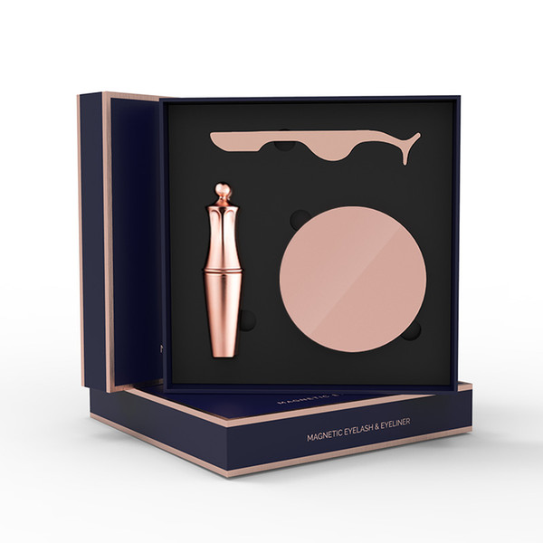 Gift Box Magnetic Eyelashes and Eyeliner Set, OCEAN PEARL 5 Magnets Eyelashes Natural Long 3D Resuable