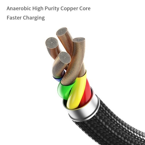 WSKEN X2 1M 3.28ft Cable USB micro magnético Android Pantalla LED Tipo magnético Sincronización de datos Cable de carga rápida Cable trenzado de nylon Cable de cargador / Negro