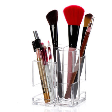 Clear Acrylic Cosmetic Organizer Makeup Brush Holder Cosmetic Storage Display