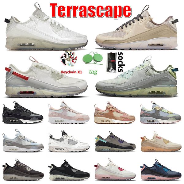 Authentic 90 Terrascape Running Shoes Sail Sea Glass Rattan University Red Dark Teal Green Seafoam OG 90s Futura Black Summit White Barely Rose Sneakers Mens Women