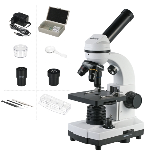 KKmoon 640X Student Educational Microscope Zoom 640 Times Magnifying Glass LED Magnifier for Collection Inspection Science Experiment with Stand