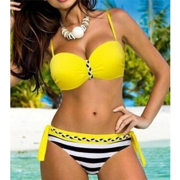 Sexy Bikini Women Swimsuit Swimwear Push Up Plaid Bathing Suit Summer Beachwear FEE Bikinis for Women