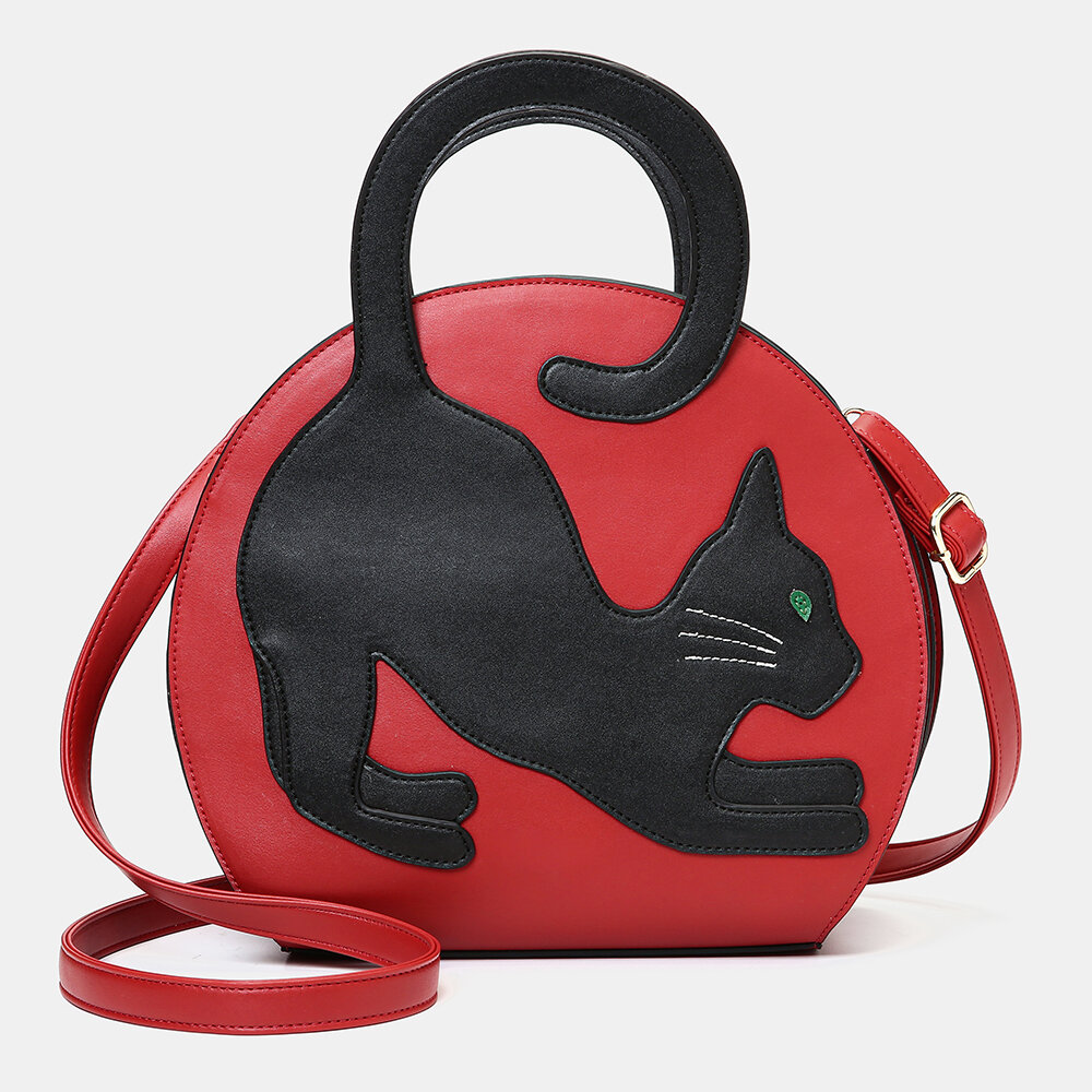 Women Cat Pattern Expandable Handbag Crossbody Bag Cat Bag