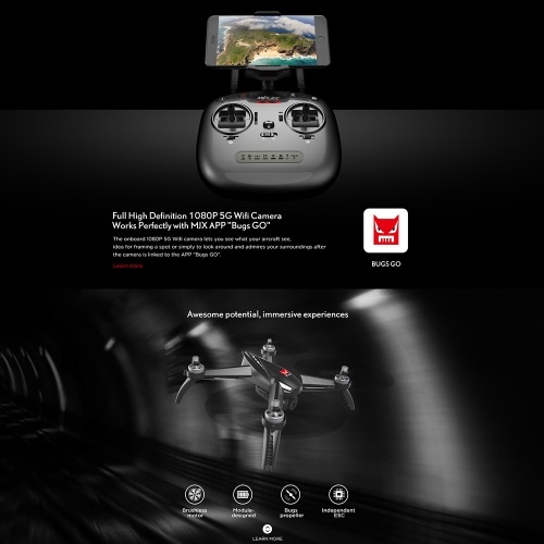 MJX Bugs 5W 1080P 5G Wifi FPV Camera GPS Positioning Altitude Hold RC Drone Quadcopter with 2 Batteries