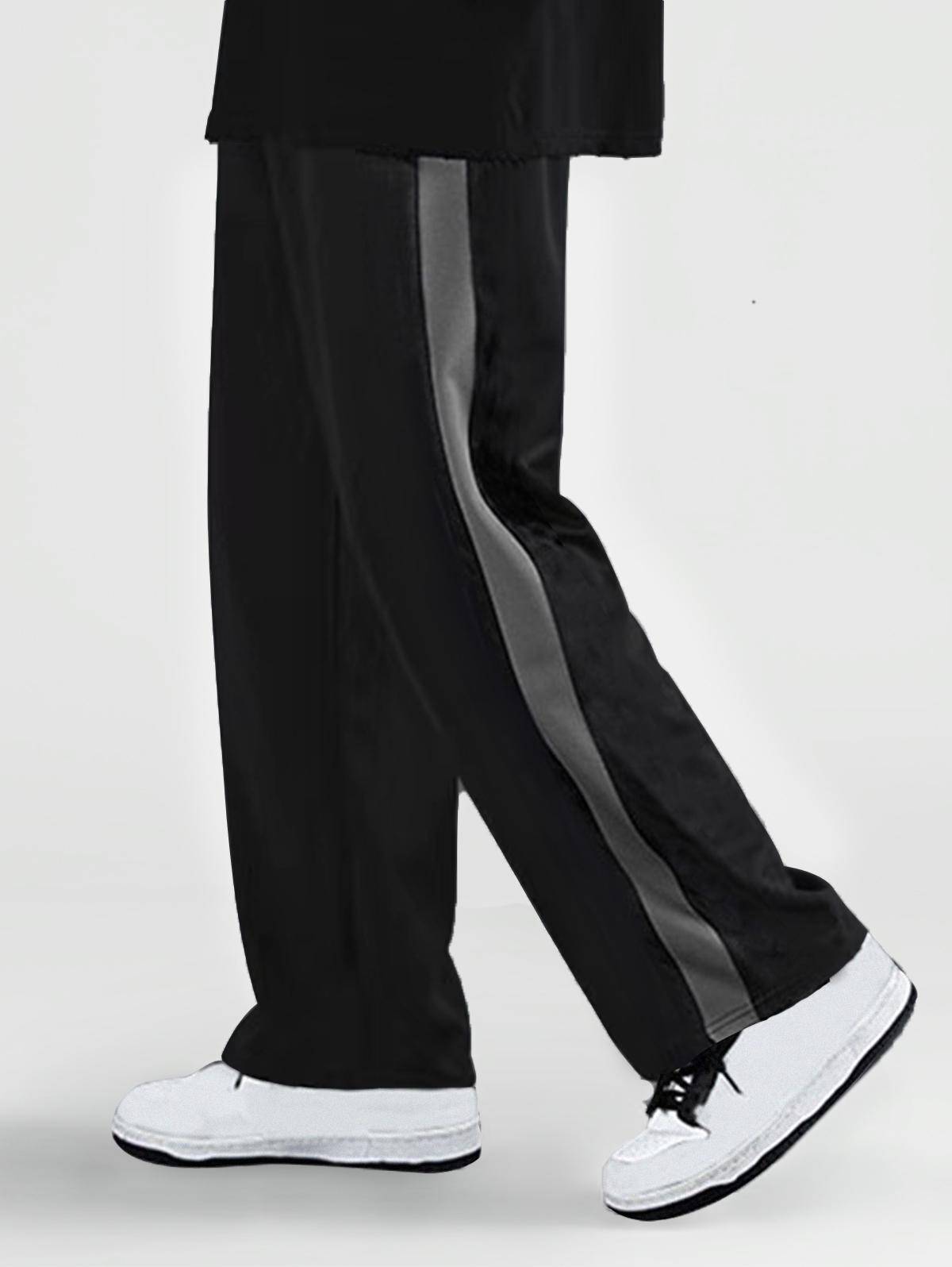ZAFUL Men's Color Spliced Woven Strap Design Casual Pants Xl Black