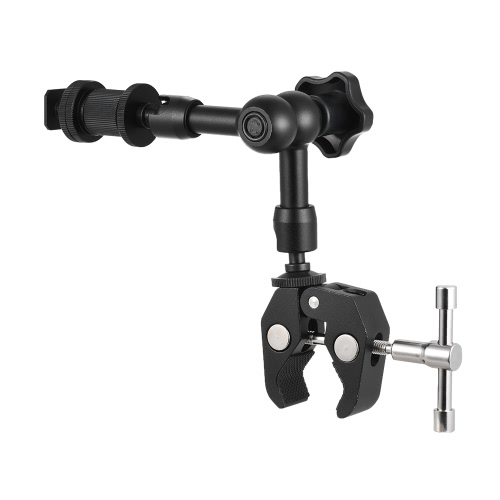 7inch Friction Arm Super Clamp Mount Adjustable Articulating Arm Plier Clip for Field Monitor LED Light Flash Microphone