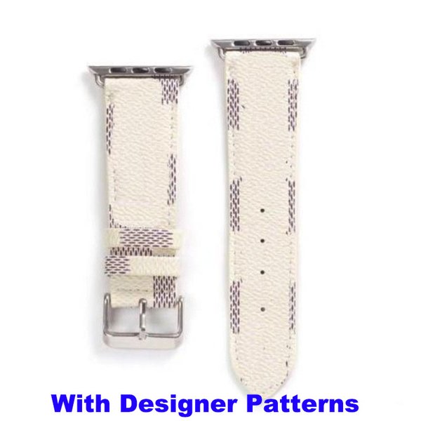 Top Designer Straps Gift Watchbands for Apple Watch Band 45mm 42mm 38mm 40mm 44mm bands Leather Strap Bracelet Fashion L Flower White Square Wristband iwatch 8 7 6 5 4 SE