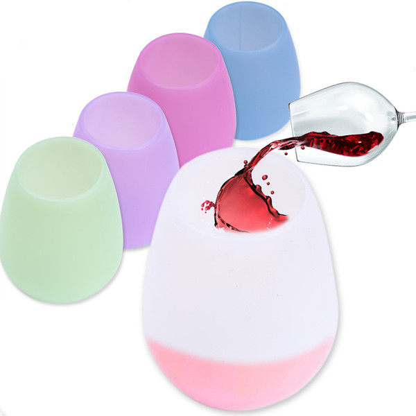 Silicone Wine glass Outdoor Unbreakable Stemless Folding Tumbler Water Bottle for Travel Camping outdoor Hydration Gear