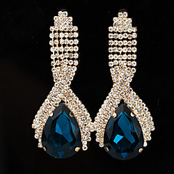 Women's AAA Cubic Zirconia Earrings Pear Cut Mini Stylish Luxury Platinum Plated Gold Plated Earrings Jewelry Black / Gold / White / Blue For Wedding Daily 1 Pair 1172 Lightinthebox