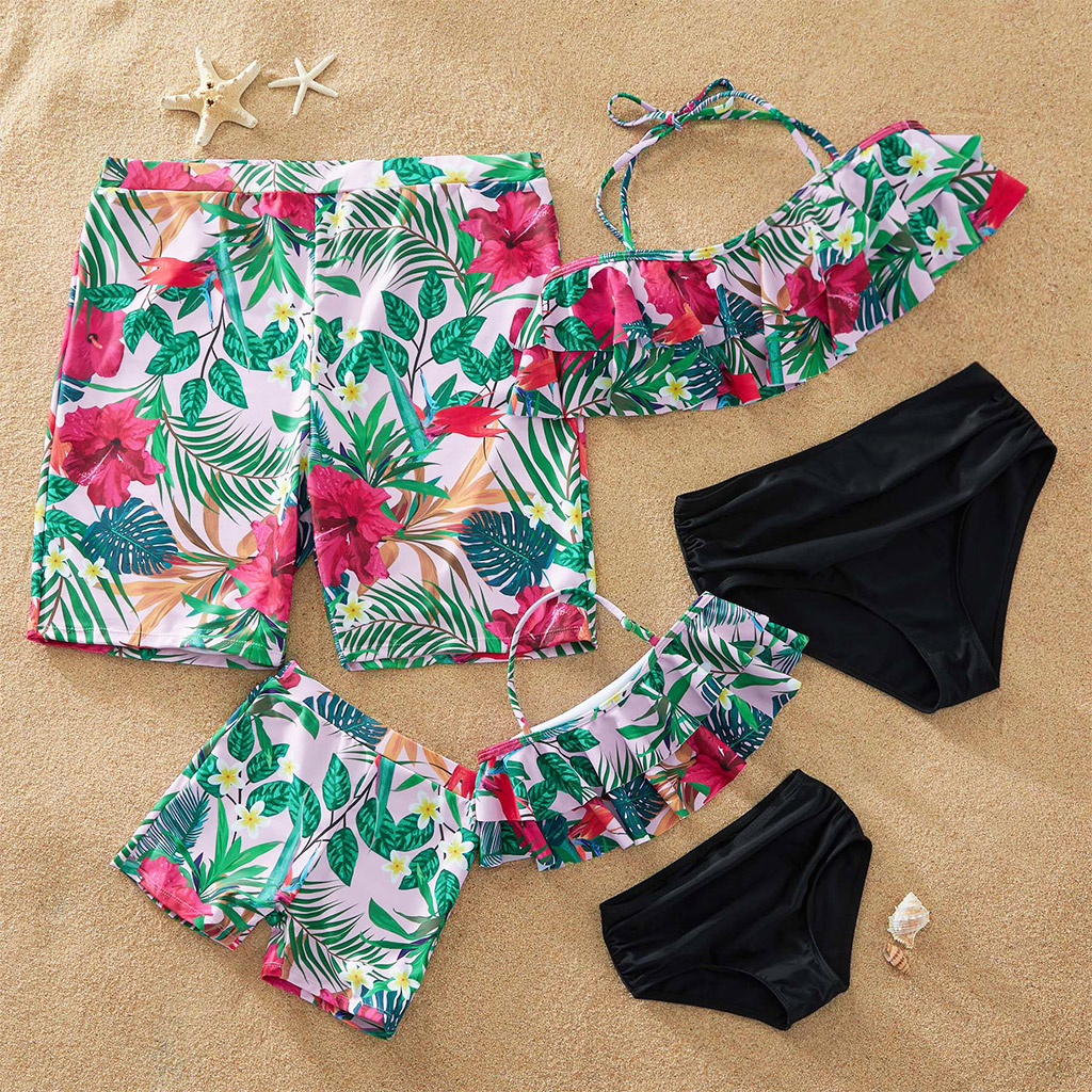 Blooming Flower Print Family Swimsuits