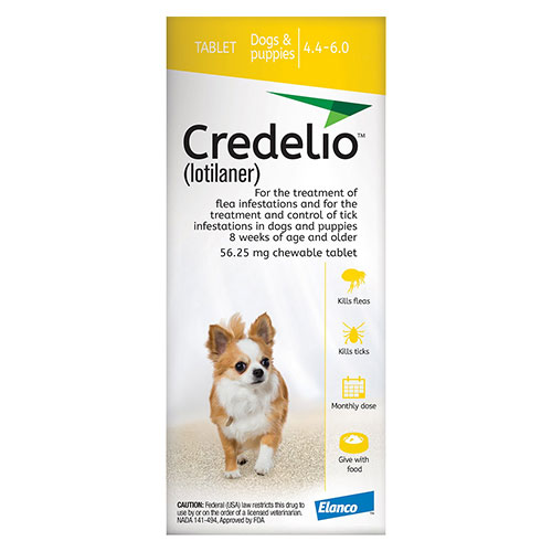 Credelio For Dogs 04 To 06 Lbs (56.25 Mg) Yellow 3 Doses