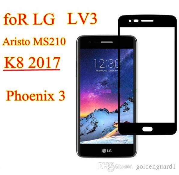 Tempered Glass For Iphone 7 6S Plus Full Cover Screen Protector For LG Aristo LV3 K4 K7 K8 K10 2017 G6 Hard Glass