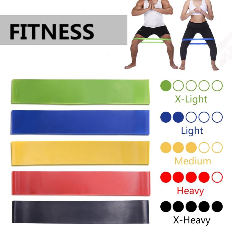 Elastic Yoga Rubber Resistance Bands Gym for Fitness Equipment Exercise Band Workout Pull Rope Stretch Training Pilates Expander HHA134