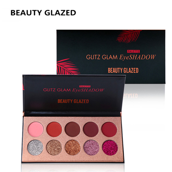 beauty glazed make up palette eyeshadow palette cosmetics natural shimmer glitter color pigment eye makeup beauty 10 colors in 1