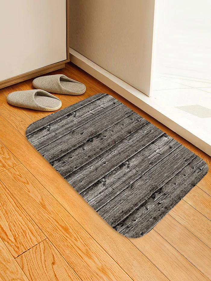 Vintage Wood Grain Flannel Anti-slip Floor Rug