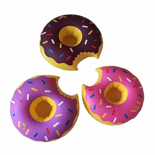 IPRee™ Mini Funny Cookie Shape Ballon Toy Doughnut Inflatable Swimming Pool Toys Bathing Can Holder