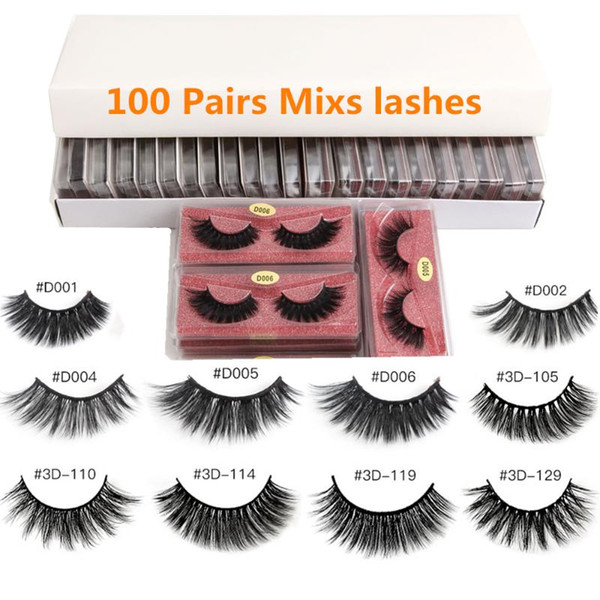 Wholesale 20/30/50/100 Pairs 3D Mink Lashes Natural False Eyelashes Dramatic Volume Lashes Makeup Eyelash Extension Silk Eyelash
