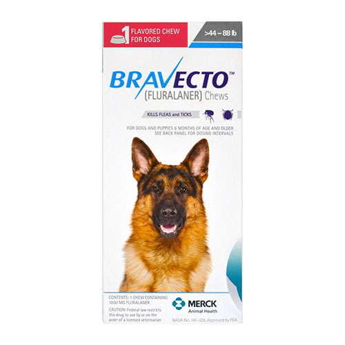 Bravecto For Large Dogs 44-88lbs (Blue) 3 Chews