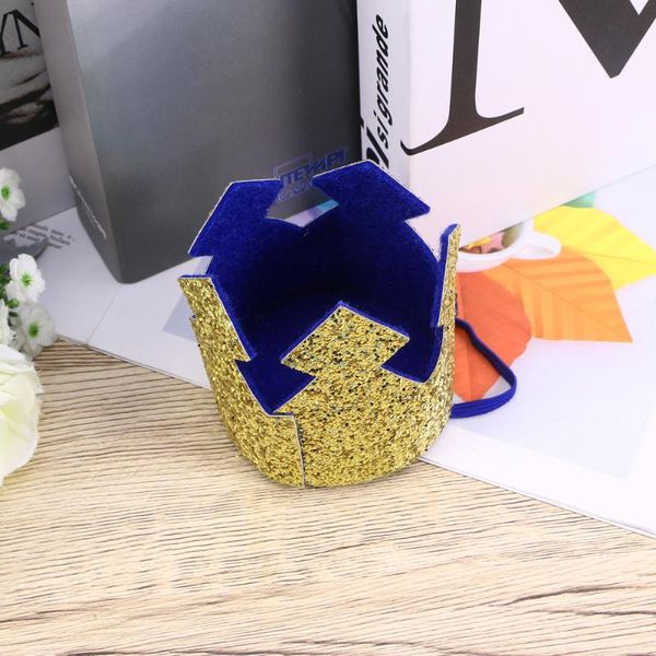 Party Hats 1PC Hat Tiara Crown Cap Supplies For Kids Baby Birthday Celebration Shower Po Props Blue And Golden Crow