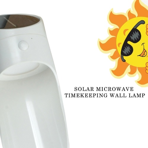 Solar Power Microwave Radar Sensor Timekeeping LED Light Wall Lamp