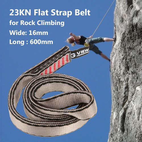 23KN 16mm 60cm / 2 pies de cuerda Runner correas honda plana de la correa de la correa para el alpinismo Escalada Espeleología Rappel Rescate Ingeniería