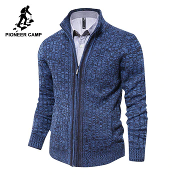 Pioneer Camp mens cardigan sweater famous brand clothing slim fit zipper male sweaters top quality cardigan for men