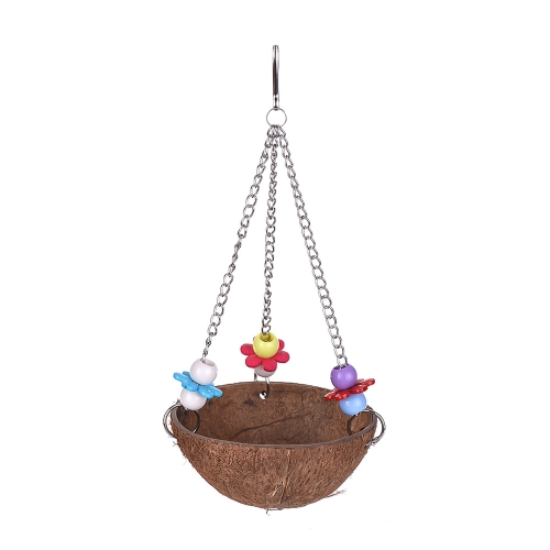 Color Bird Perch Parrot Hanging Swing Chew Toy Coco Wood Bird Cage Accessories Toys Stand for Parrots